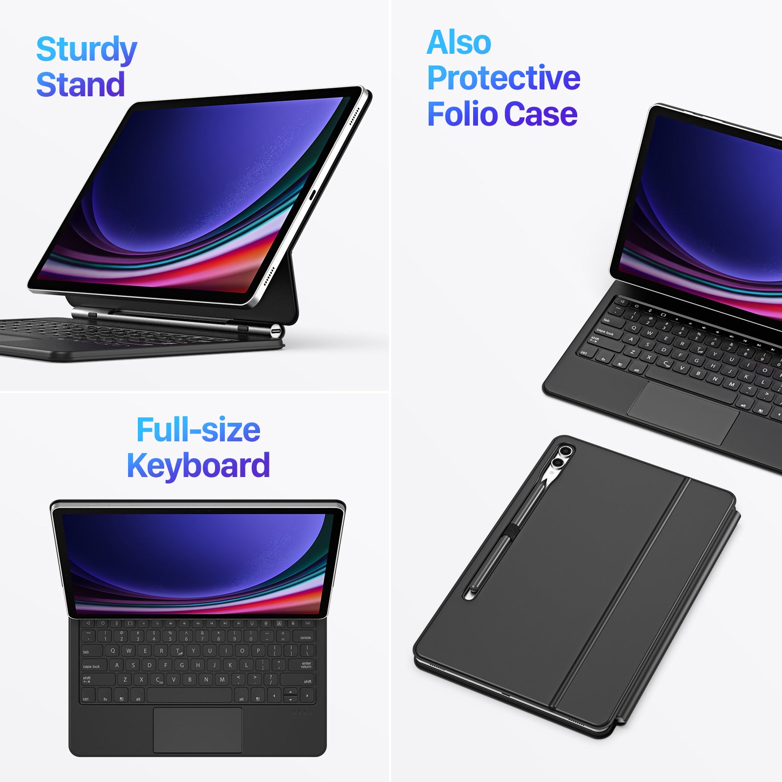 DUX DUCIS For Samsung Galaxy Tab S9+ / S8+ / S7+ Tablet Case Floating Magnetic Bluetooth Keyboard DUX DUCIS For Samsung Galaxy Tab S9+ / S8+ / S7+ Tablet Case Floating Magnetic Bluetooth Keyboard